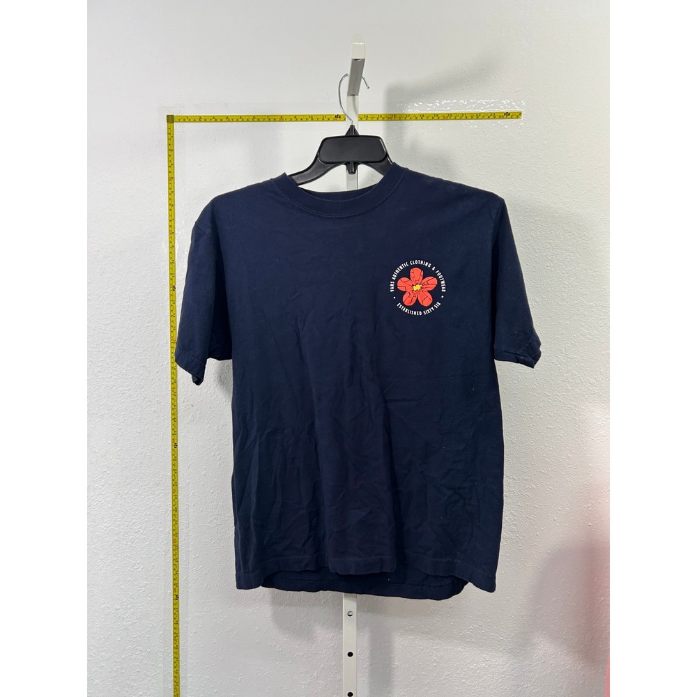 Vans Sixty Six Off The Wall Navy Blue Hibiscus Flower Graphic T-Shirt Men Medium